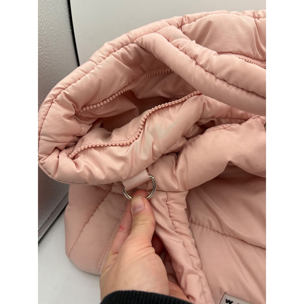 WILO THE LABEL Puffer Tote Bag Blush Pink Quilted Nylon Oversized no strap - Picture 4 of 6
